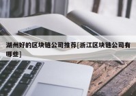 湖州好的区块链公司推荐[浙江区块链公司有哪些]